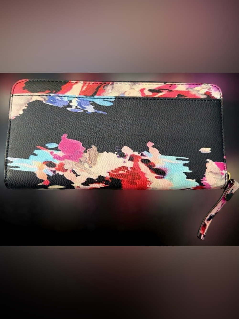 Kate Spade- New York Laurel Way Bifold Wallet-Blurry Watercolor Floral- Like New - Picture 2 of 7